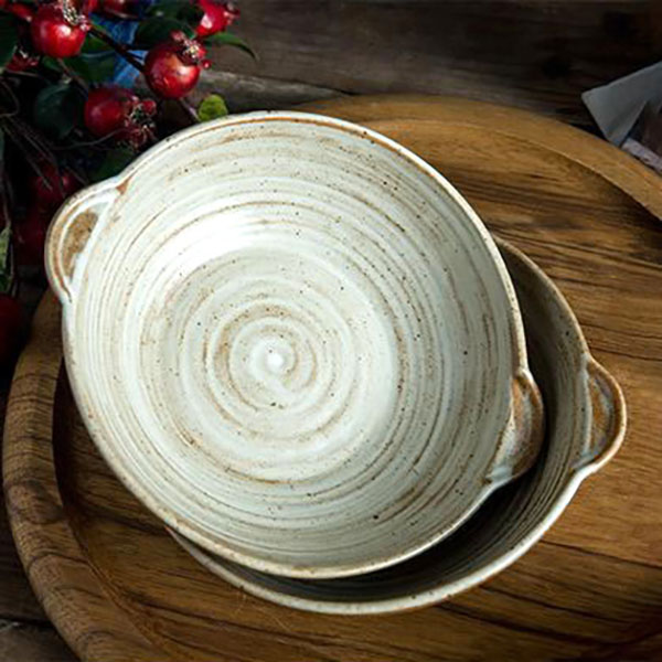 復古双耳粗陶｜深盘 #曙器生活陶器皿 #線上陶器市集 #手工食器 #陶瓷 #雜貨 #手作 #侘寂美學 #以自然為導師探索靈感來源 #臺灣陶器
