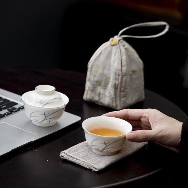 一人飲便攜茶具蓋碗快客旅行組｜共兩款 一人饮便携茶具一杯快客旅行壶套装如盖碗单人户外便携式泡茶快客