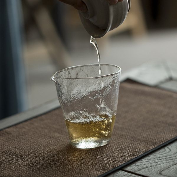 透明玻璃公道杯茶海茶盅分茶器｜扁口垂紋 透明玻璃公道杯茶海茶盅分茶器扁口垂紋
