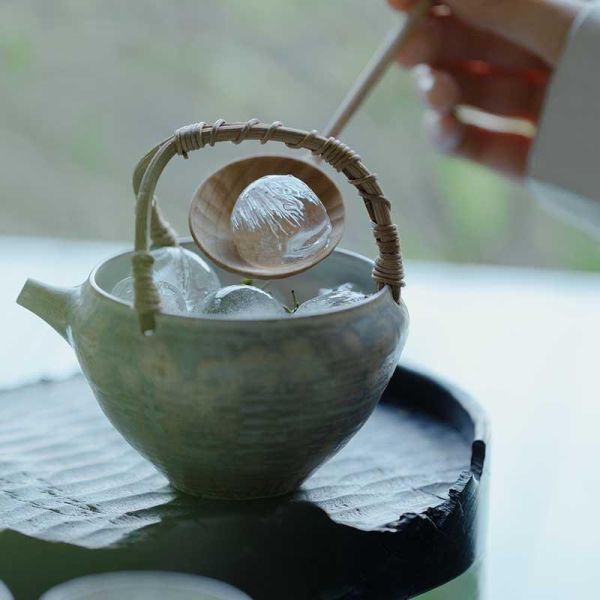 梵汝纯手工粉引日式提梁壶一壶三杯茶具套組 梵汝 一捧春纯手工粉引功夫茶具套组日式提梁壶一壶三杯伴手礼