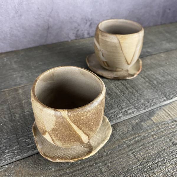 秋．流渲茶杯組(A款) 陶創作者,台灣陶器,線上陶器市集,曙器生活器皿,手工食器,手作溫度獨一無二,侘寂美感,慢生活,handbuiltpottery,handbuiltceramics
