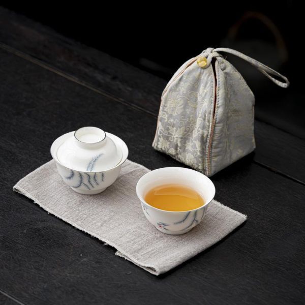 一人飲便攜茶具蓋碗快客旅行組｜共兩款 一人饮便携茶具一杯快客旅行壶套装如盖碗单人户外便携式泡茶快客