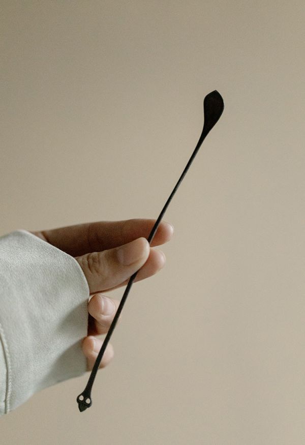 一葉扁舟陶茶則二件套｜三色可選 陶瓷茶则茶拔两件套 文化雅玩茶器 茶具茶壶配件六君子陶瓷茶荷