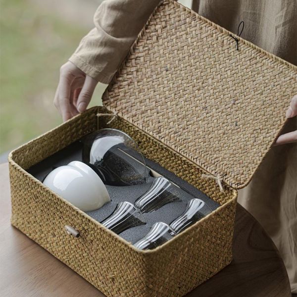 一壺四杯綠茶踏青旅行組 墨己 一抹春绿茶泡碗套组春茶泡茶功夫茶具一壶四杯踏青旅行茶具