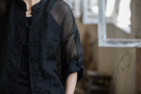 春夏中式棉麻设计感防晒開襟罩衫｜三色 春中式国风棉麻女装衬衫女设计感小众防晒国潮空调衫开衫上衣外套