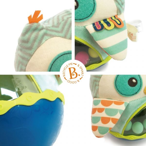 美國B.Toys 貓頭鷹布倒翁 美國B.Toys,安撫玩具,幼兒教具,博客來,聲光玩具,角色扮演