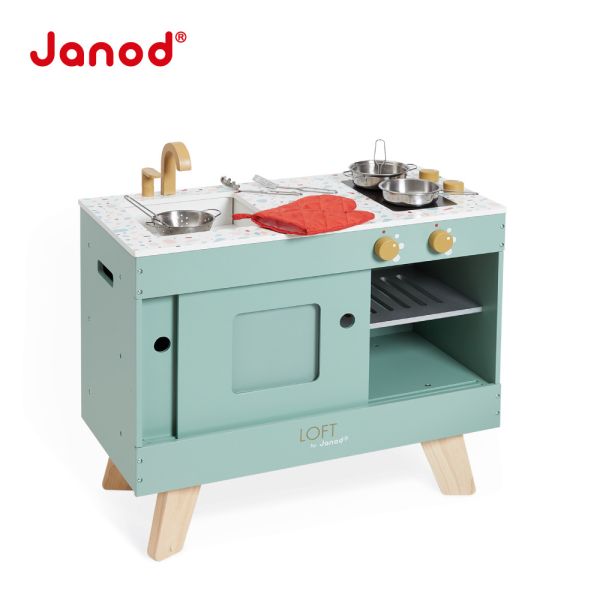 【法國Janod】妙廚師好料理-復古開放式廚具組 兒童廚房,