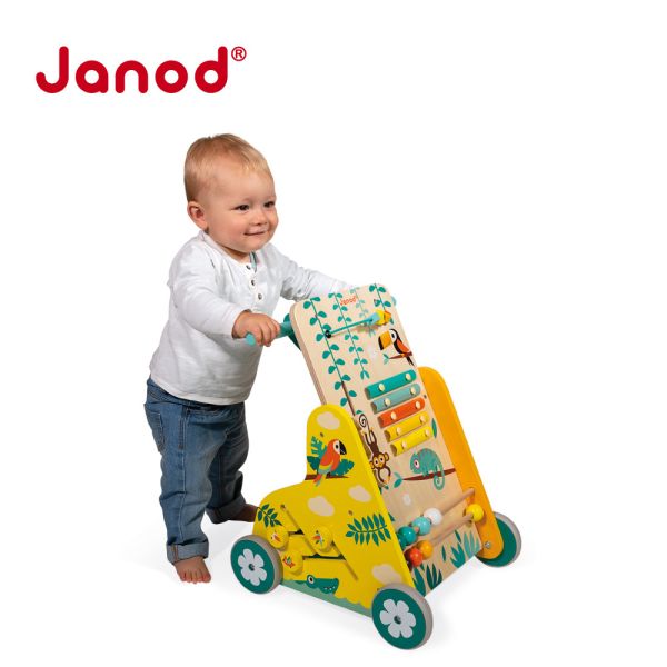 【法國Janod】雨林大冒險-多功能學步推車 推車,兒童推車