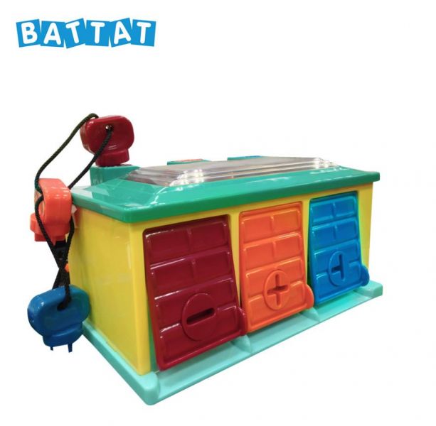 美國BATTAT 藍綠紅車庫(顏色隨機) 兒童車庫玩具,幼兒教具,美國BATTAT,
