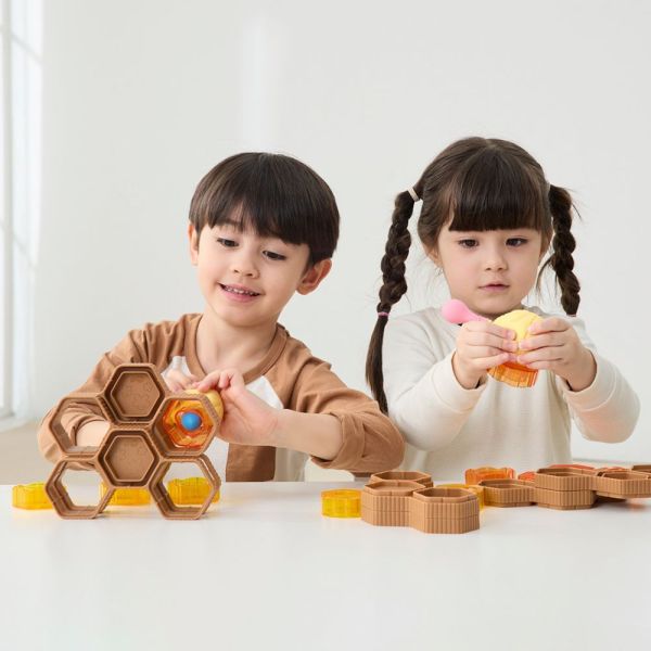 Weplay採蜜擠一擠 握力訓練,兒童玩具,感覺統合,蜂巢拼接,手部發展,幼兒學習