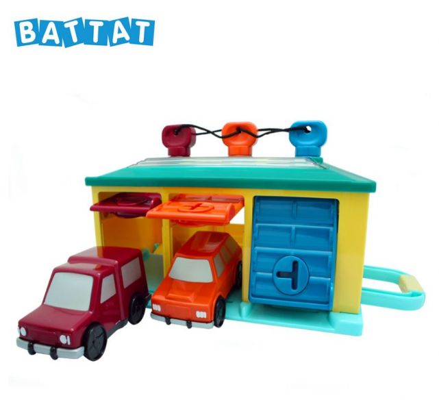 美國BATTAT 藍綠紅車庫(顏色隨機) 兒童車庫玩具,幼兒教具,美國BATTAT,