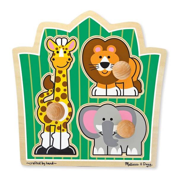 美國 Melissa & Doug幼幼手把拼圖-野生動物 幼幼手把,華森葳,Melissa & Doug,長頸鹿