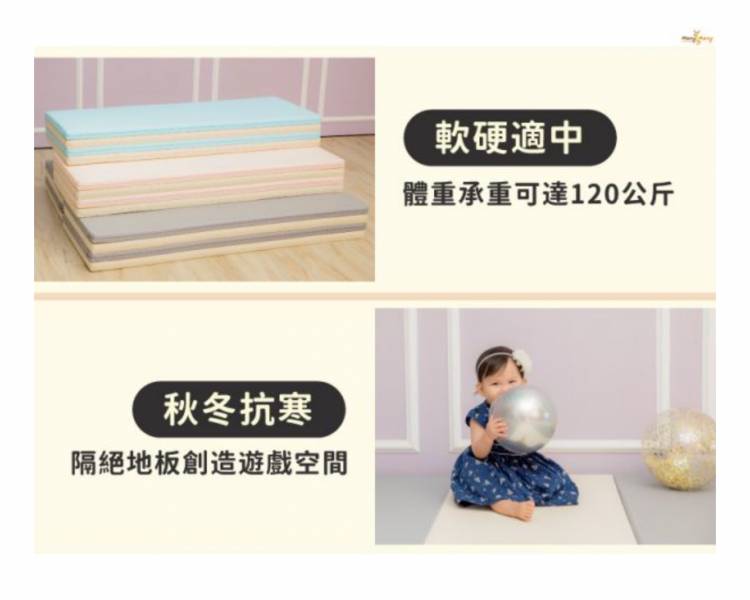 兒童4cm摺疊地墊(四折200L款)-糖果色(2021版) 