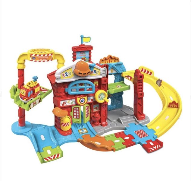 Vtech 嘟嘟車系列-消防局軌道組 VTech 嘟嘟車,幼兒互動玩具,消防局軌道組,兒童救援遊戲,角色扮演玩具,學習玩具推薦,智慧感應玩具,幼兒音效軌道組,消防車玩具,語言發展玩具