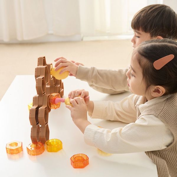 Weplay採蜜擠一擠 握力訓練,兒童玩具,感覺統合,蜂巢拼接,手部發展,幼兒學習