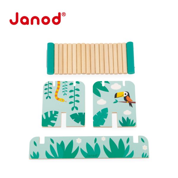 【法國Janod】雨林大冒險-雨林動物疊疊樂 疊疊樂,兒童疊疊樂,趣味桌遊