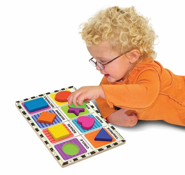 美國 Melissa & Doug 厚片拼圖-形狀 厚片拼圖,認識形狀,美國Melissa & Doug,拼圖教具