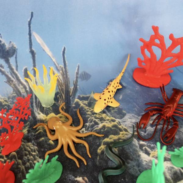 TERRA 海洋世界(情境桶) 海洋世界,海底世界,大白鯊,鯨魚,可愛海豚,可愛海龜
