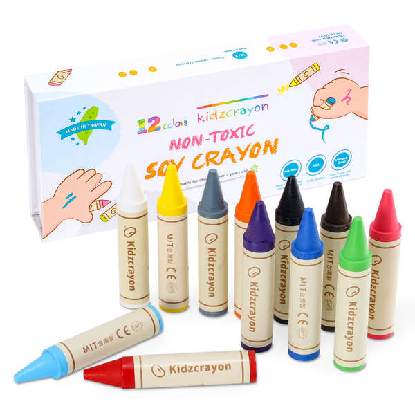 kidzcrayon12色大豆無毒蠟筆 