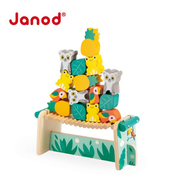 【法國Janod】雨林大冒險-雨林動物疊疊樂 疊疊樂,兒童疊疊樂,趣味桌遊
