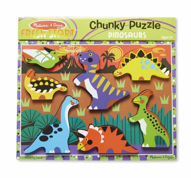 美國Melissa & Doug厚片拼圖-恐龍 Melissa & Doug,厚片拼圖,恐龍,上和勤,教具廠商,育心幼教社