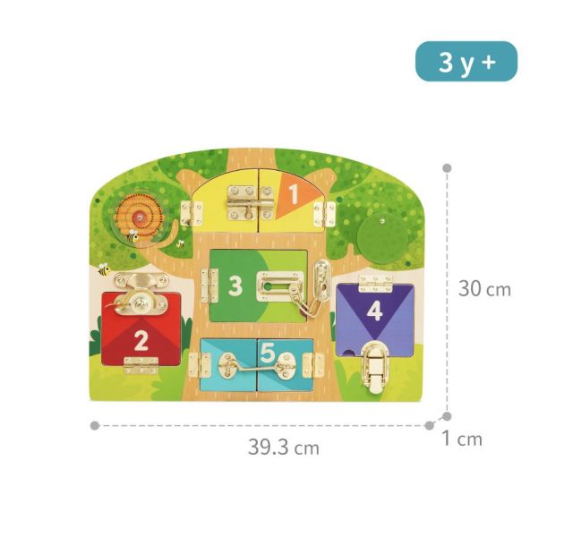 Battat 聊育系列 - 樹屋鎖匠 兒童開鎖遊戲, 幼兒益智玩具, 手眼協調訓練, 精細動作訓練, 數學啟蒙, 角色扮演玩具, 兒童動手能力, 門鎖益智玩具, Battat 聊育系列