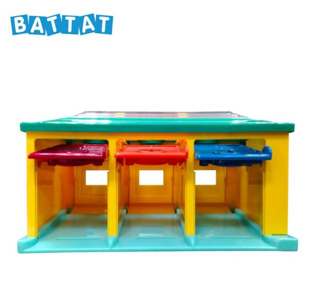 美國BATTAT 藍綠紅車庫(顏色隨機) 兒童車庫玩具,幼兒教具,美國BATTAT,