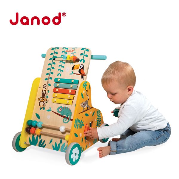 【法國Janod】雨林大冒險-多功能學步推車 推車,兒童推車
