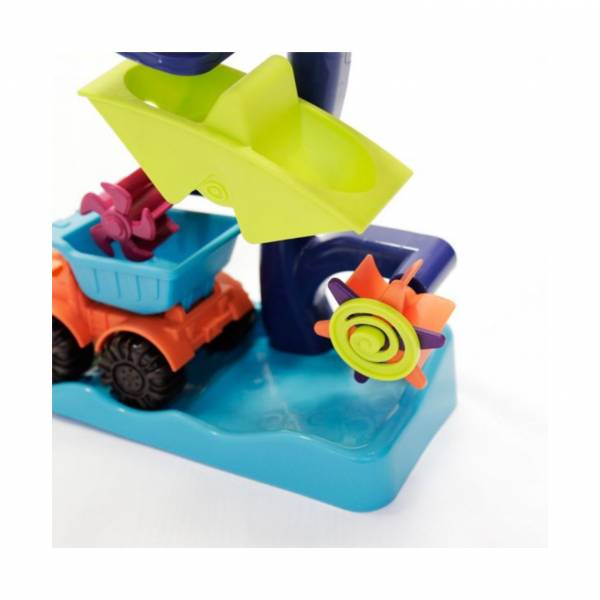美國B.Toys貓頭鷹瀑布 玩沙戲水,美國B.Toys,貓頭鷹瀑布,夏天戲水,水車,物理原理