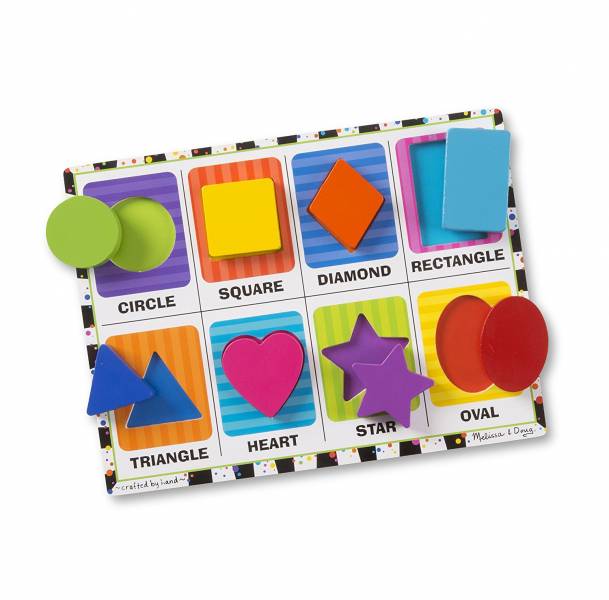 美國 Melissa & Doug 厚片拼圖-形狀 厚片拼圖,認識形狀,美國Melissa & Doug,拼圖教具
