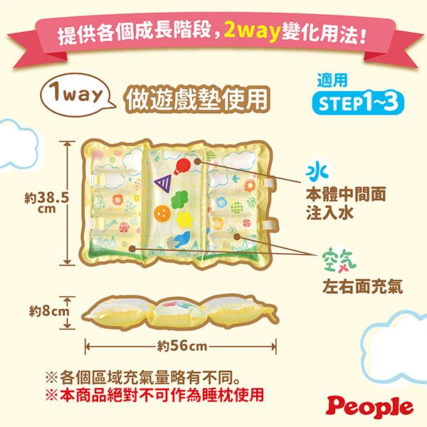 日本People 水與空氣的4STEP遊戲墊 遊戲墊,觸覺墊