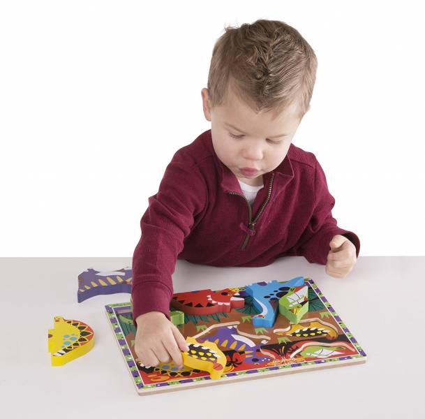 美國Melissa & Doug厚片拼圖-恐龍 Melissa & Doug,厚片拼圖,恐龍,上和勤,教具廠商,育心幼教社