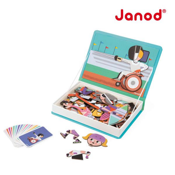 【法國Janod】磁鐵遊戲書-奧運小百科 磁鐵書,法國教具
