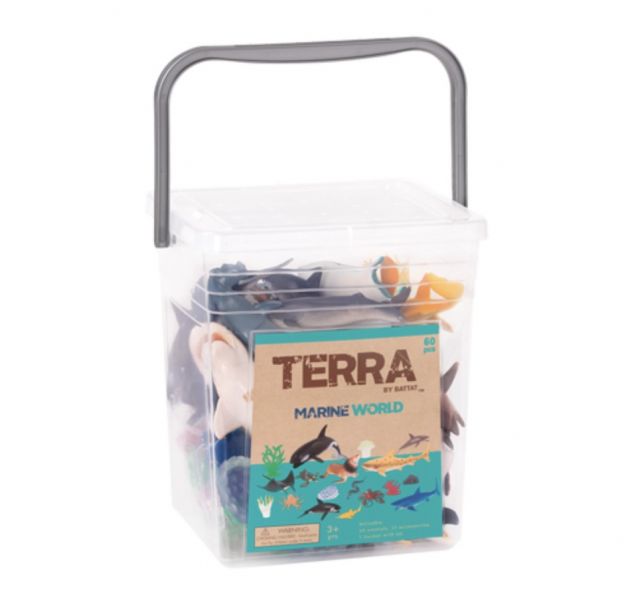 TERRA 海洋世界(情境桶) 海洋世界,海底世界,大白鯊,鯨魚,可愛海豚,可愛海龜