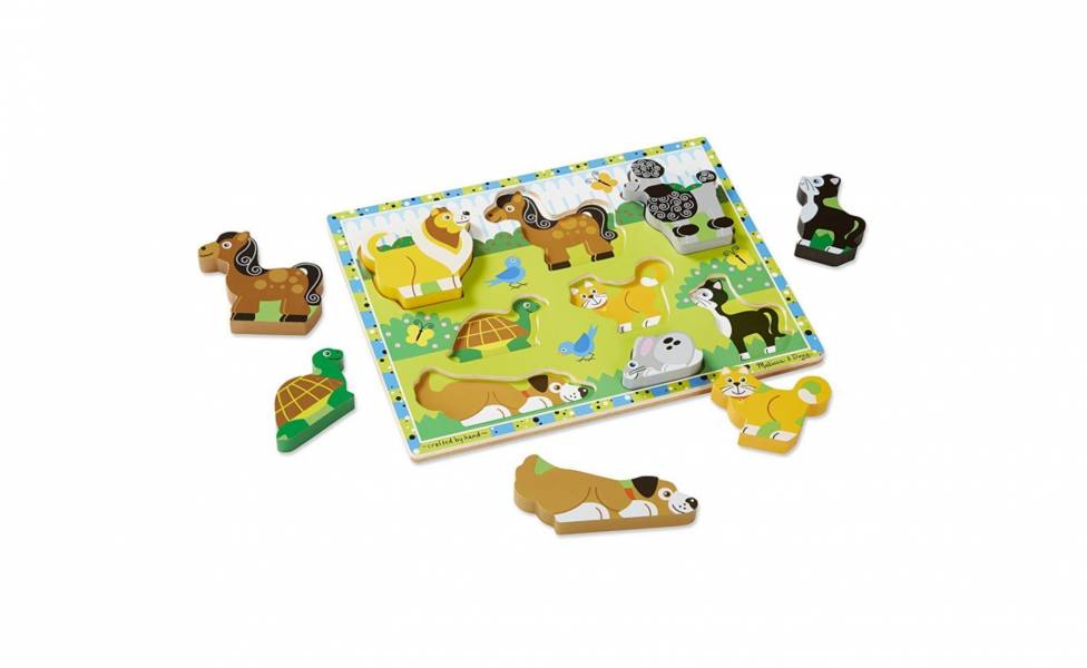 美國Melissa & Doug厚片拼圖-寵物 Melissa & Doug,厚片拼圖,教具,