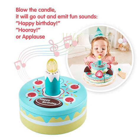 HAPE 雙層生日蛋糕切切樂 Hape 生日蛋糕, 切切樂玩具, 木製蛋糕玩具, 兒童切切樂, 角色扮演玩具, 兒童社交發展, 生日派對玩具