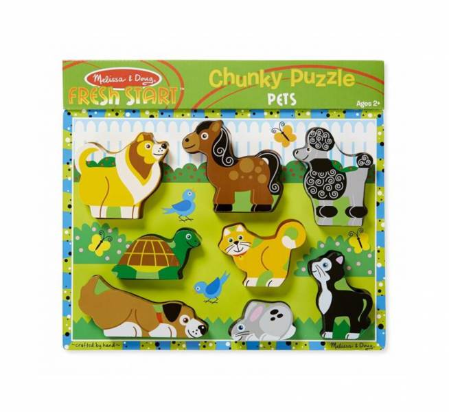 美國Melissa & Doug厚片拼圖-寵物 Melissa & Doug,厚片拼圖,教具,