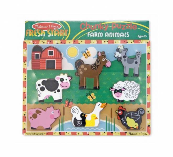 美國Melissa & Doug厚片拼圖-農場動物 Melissa & Doug,厚片拼圖,農場動物,上和勤,教具廠商,育心幼教社
