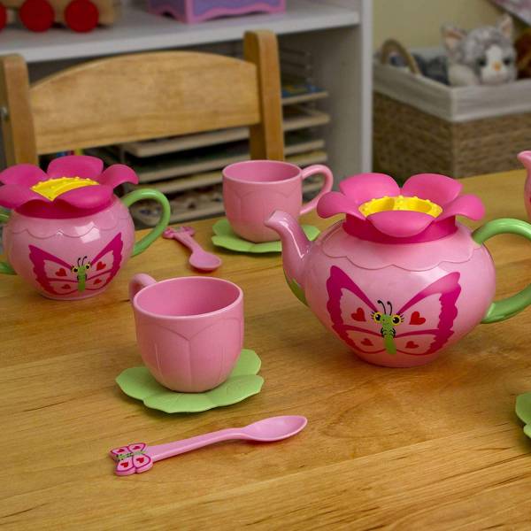 美國Melissa ＆ Doug蝴蝶花園茶具組 Melissa ＆ Doug,蝴蝶花園,茶具,快樂禔,下午茶教具,扮演角