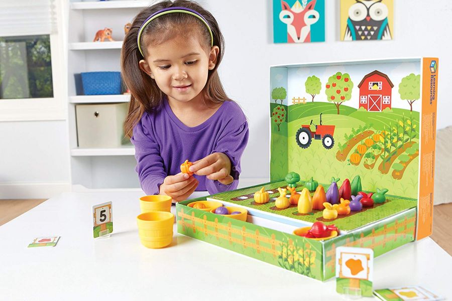 美國Learning Resources 蔬菜農場學排序 蔬菜農場學排序,幼兒數學學習玩具,顏色分類遊戲,規律排序學習,學前教育數學教具,兒童數字認知遊戲,農場種植角色扮演,親子數學互動遊戲,分類與排序玩具,學習加減運算玩具