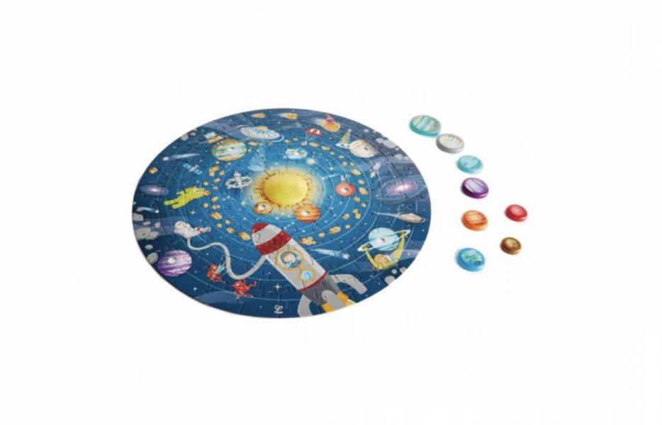 Hape神秘的太空LED燈光拼圖 德國HAPE,八大行星,科學探索,拼圖遊戲,天文