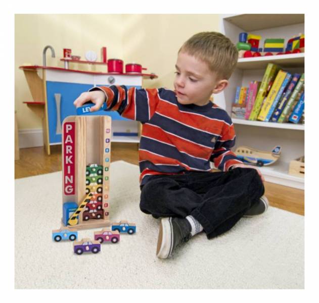 美國Melissa ＆ Doug 數字顏色學習停車場 手眼協調,車輛,Melissa ＆ Doug 數字,顏色,學習停車場
