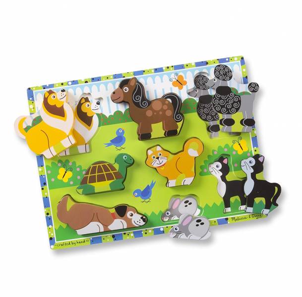 美國Melissa & Doug厚片拼圖-寵物 Melissa & Doug,厚片拼圖,教具,