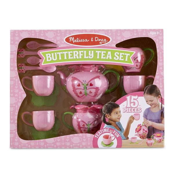 美國Melissa ＆ Doug蝴蝶花園茶具組 Melissa ＆ Doug,蝴蝶花園,茶具,快樂禔,下午茶教具,扮演角