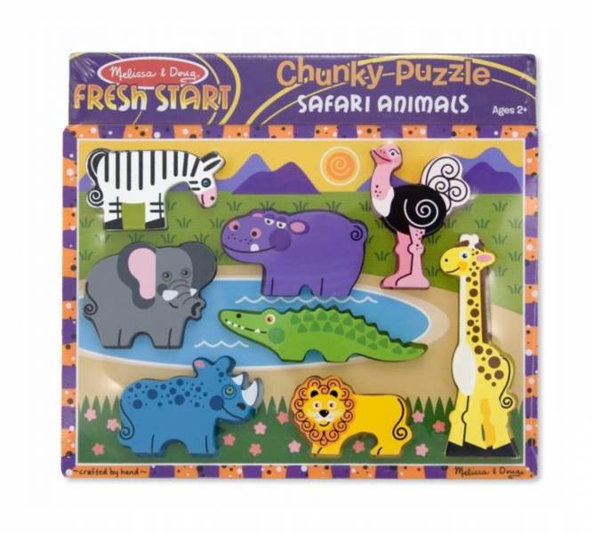 美國Melissa & Doug 厚片拼圖-野生動物 Melissa & Doug,厚片拼圖,野生動物