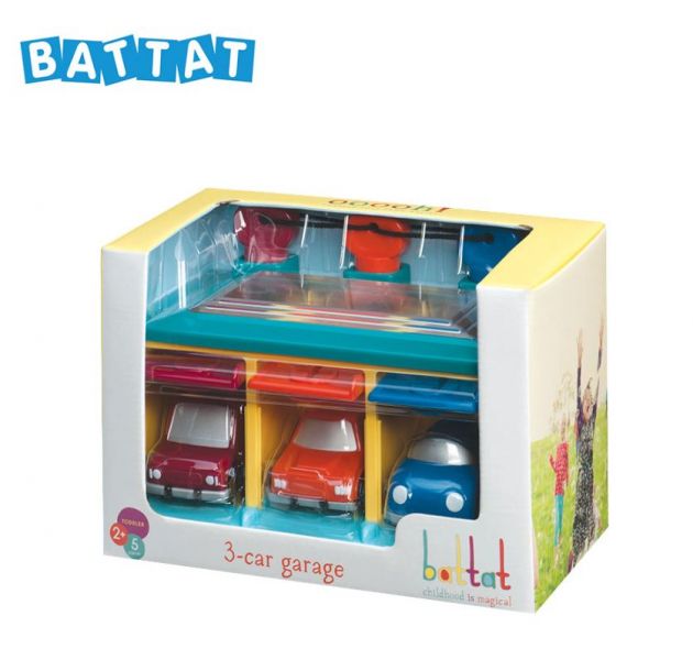 美國BATTAT 藍綠紅車庫(顏色隨機) 兒童車庫玩具,幼兒教具,美國BATTAT,