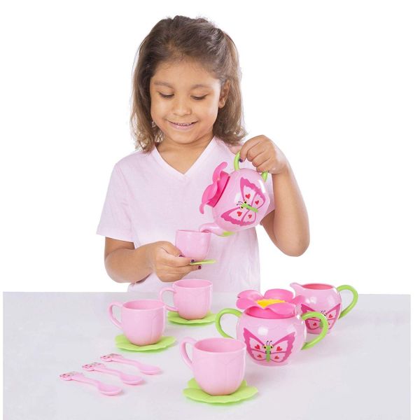 美國Melissa ＆ Doug蝴蝶花園茶具組 Melissa ＆ Doug,蝴蝶花園,茶具,快樂禔,下午茶教具,扮演角