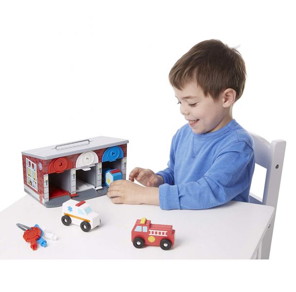 美國Melissa & Doug 車輛對應開鎖 開鎖,顏色配對,車庫,Melissa & Doug