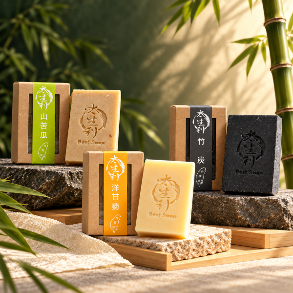 【太生利】J.苦盡甘來手工皂三入組-山苦瓜/洋甘菊/竹炭 太生利,冷製皂,手工皂,山苦瓜,洋甘菊,竹炭,劉虹儀