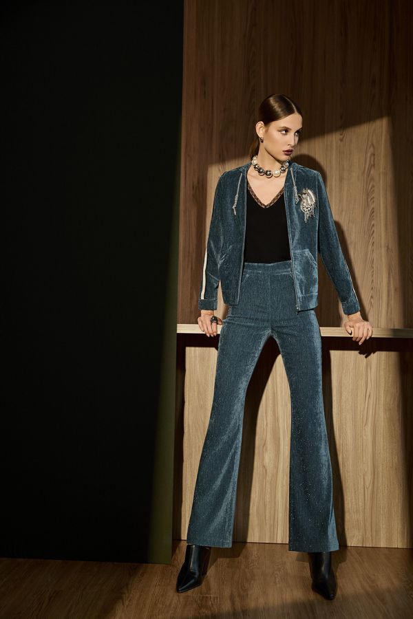 金蔥燈心絨連帽外套 